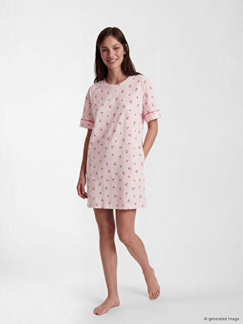 LCW DREAM Kiraz Desenli Kadın Gecelik