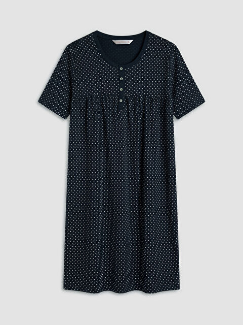 LCW DREAM Bisiklet Yaka Puantiyeli Kadın Gecelik