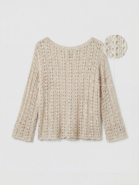 Soulife Bisiklet Yaka Ajurlu Kadın Triko Kazak