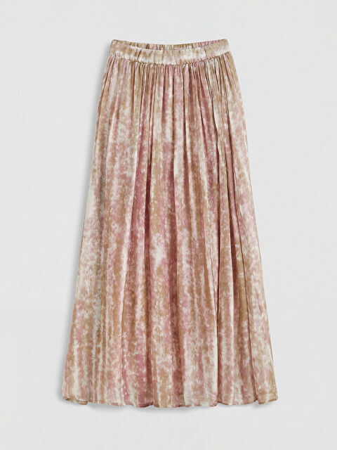 LCW Modest Beli Lastikli Desenli Kloş Etek - S6B779Z8-LT4