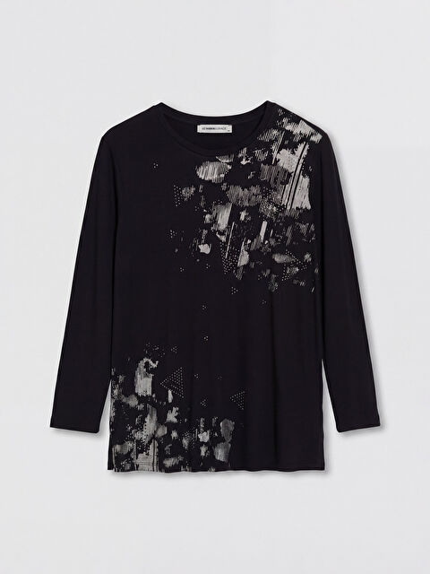 LCW Grace Bisiklet Yaka Desenli Bluz