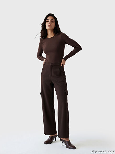 LCW Vision Geniş Paça Kadın Kargo Pantolon - S6E780Z8-ZUP