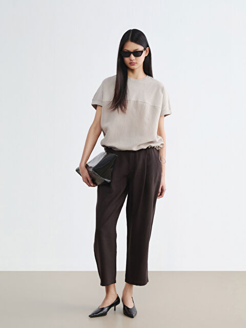 LCW Vision Loose Fit Kadın Pileli Kumaş Pantolon - S6C780Z8-YKY