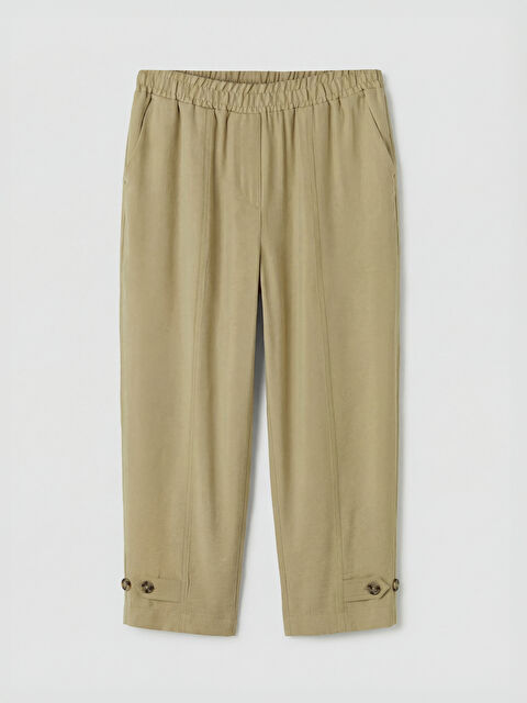 LCWAIKIKI Classic Beli Lastikli Modal Karışımlı Kadın Pantolon - S6E781Z8-GVP