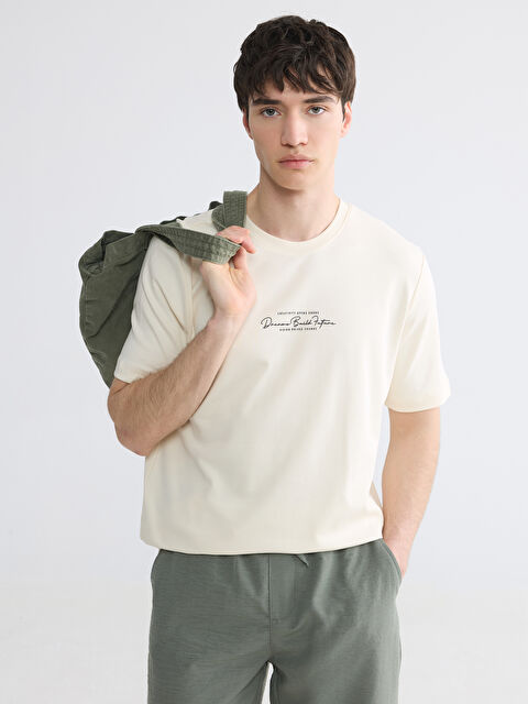 XSIDE Bisiklet Yaka Baskılı Erkek Tişört