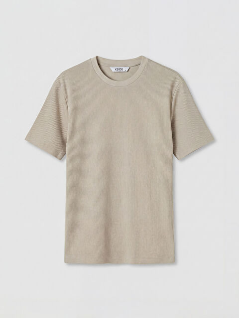 XSIDE Standart Fit Bisiklet Yaka Fitilli Erkek Tişört