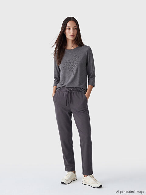 LCW ECO Beli Lastikli Soft Touch Kadın Eşofman Altı - S6E789Z8-HEF