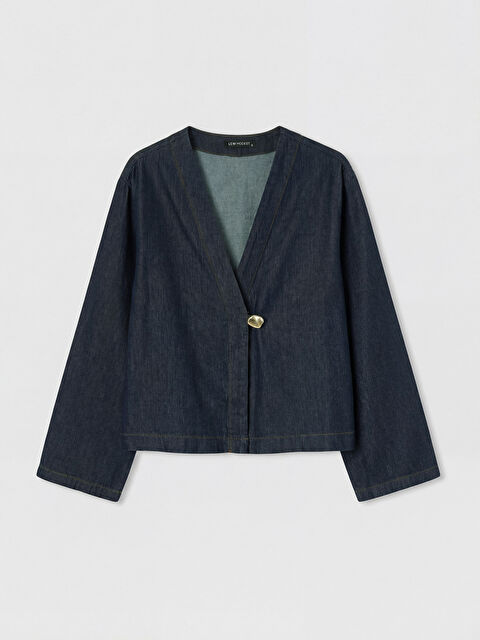 LCW Modest V Yaka Kadın Jean Kimono