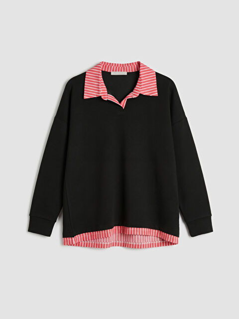 Natuvera Gömlek Yaka Çizgili Bluz - S6C797Z8-UP7