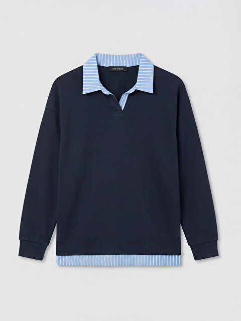 Natuvera Gömlek Yaka Çizgili Bluz - S6C797Z8-ZZU