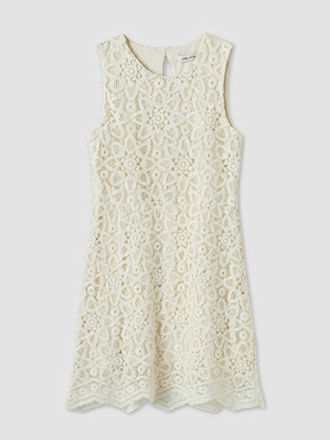 LCW Vision Bisiklet Yaka A Kesim Kroşe Elbise