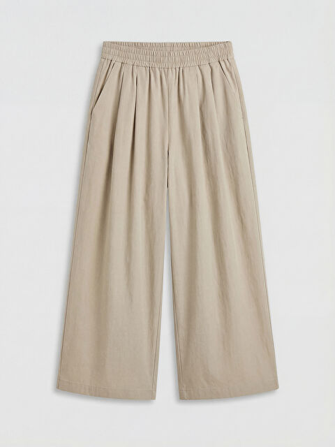 LCW Vision Beli Lastikli Pileli Kadın Pantolon