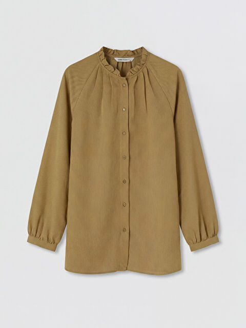 LCW Modest Çizgili Oversize Kadın Gömlek Tunik