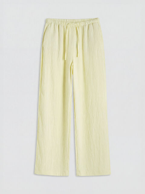 LCW Vision Beli Lastikli Dokulu Kadın Pantolon