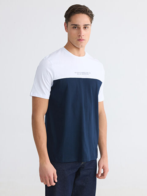 LCWAIKIKI Classic T-shirt à col rond color block pour homme