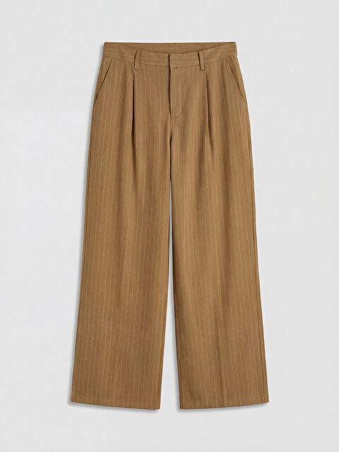 LCW Vision Çizgili Keten Karışımlı Kadın Pantolon - S6B805Z8-LEX