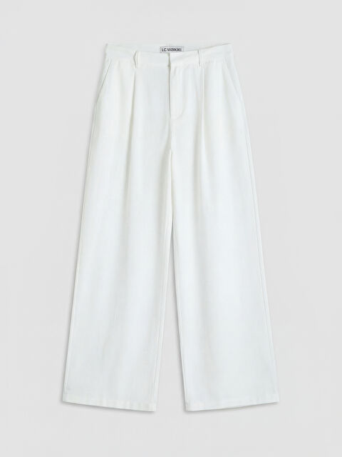 LCW Vision Loose Fit Keten Karışımlı Kadın Pileli Pantolon