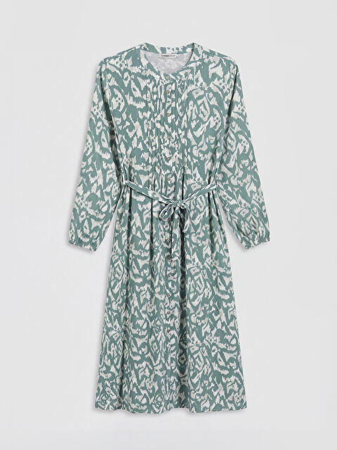 LCW Grace Desenli Kuşaklı A Kesim Gömlek Elbise