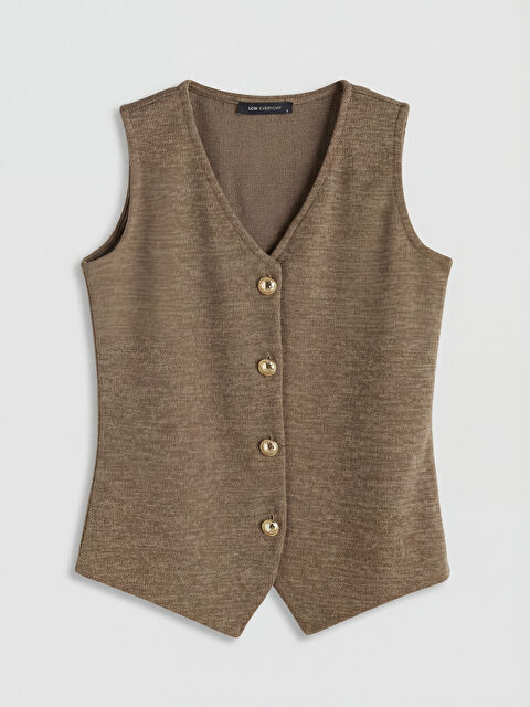 LCW EVERYDAY V Yaka Pike Kadın Yelek - S6F809Z8-GR5