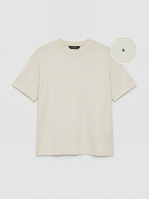 LCW Modest Taşlı Soft Touch Kadın Tişört