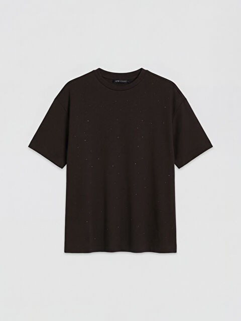 LCW Modest Taşlı Soft Touch Kadın Tişört