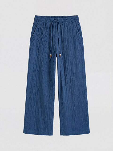 LCW Vision Beli Lastikli Dokulu Müslin Kadın Pantolon - S6E822Z8-CRP