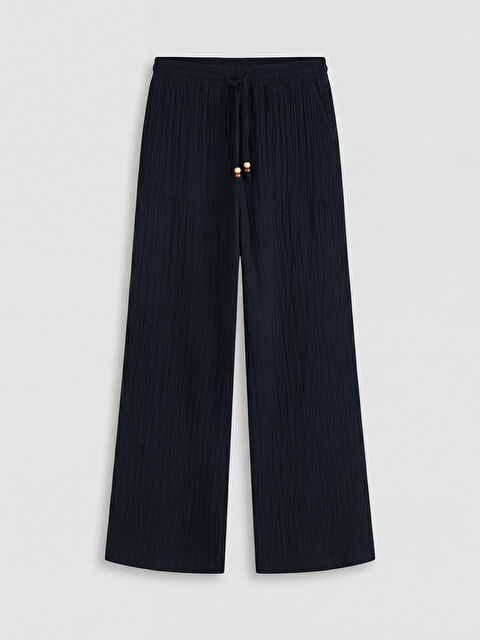 LCW Vision Beli Lastikli Dokulu Müslin Kadın Pantolon - S6E822Z8-CVL