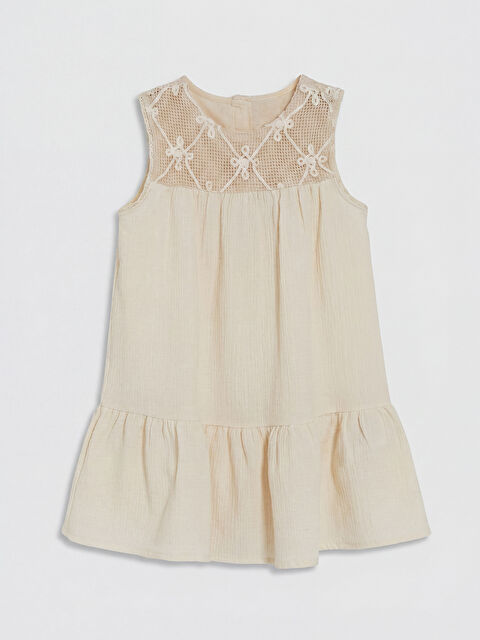 LCW Kids Dantel Detaylı Fırfırlı Kız Çocuk Elbise