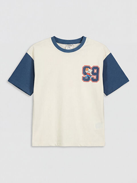 LCW Kids Bisiklet Yaka Baskılı Erkek Çocuk Tişört