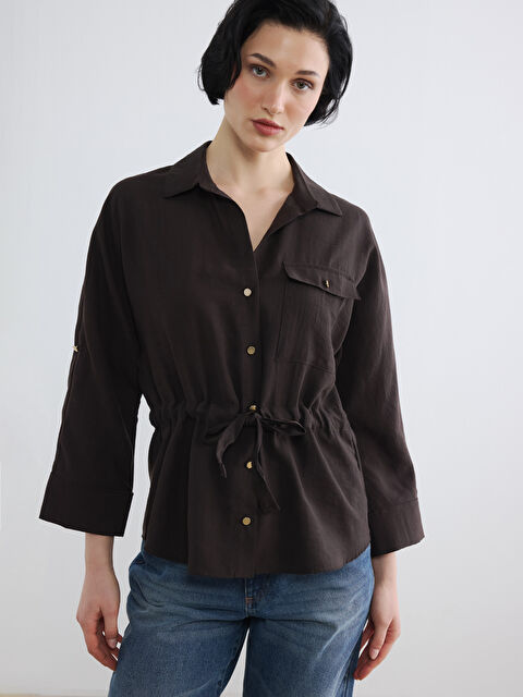 LCW Vision Cepli Büzgülü Kadın Gömlek