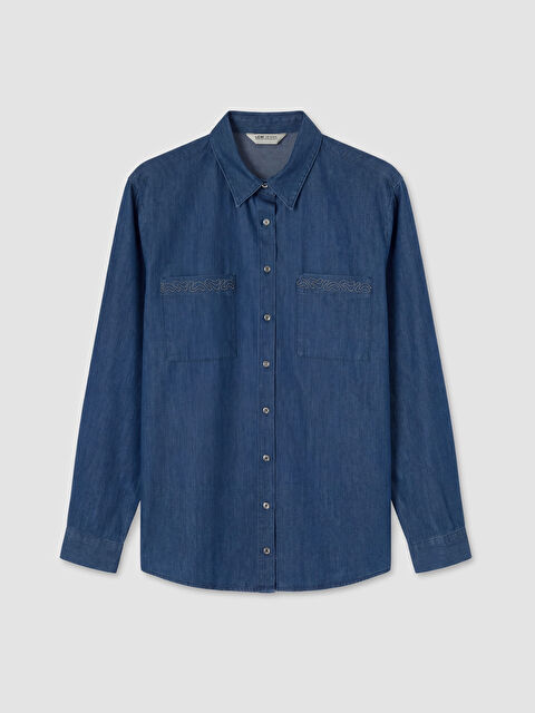 LCW Grace Nakışlı Kadın Jean Gömlek