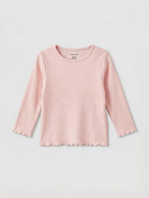 LCW baby Bisiklet Yaka Kalp Baskılı Kız Bebek Bluz - S6C833Z1-G4V