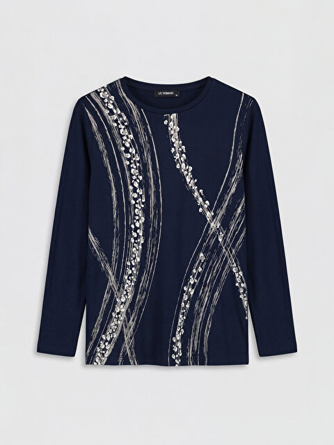 LCW Grace Bisiklet Yaka Desenli Bluz