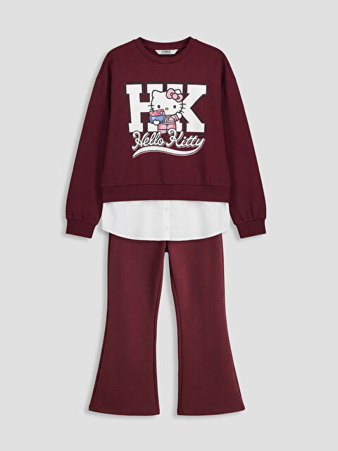 LCW Kids Hello Kitty Baskılı Kız Çocuk Soft Touch Sweatshirt ve Tayt - S6A837Z4-HEN
