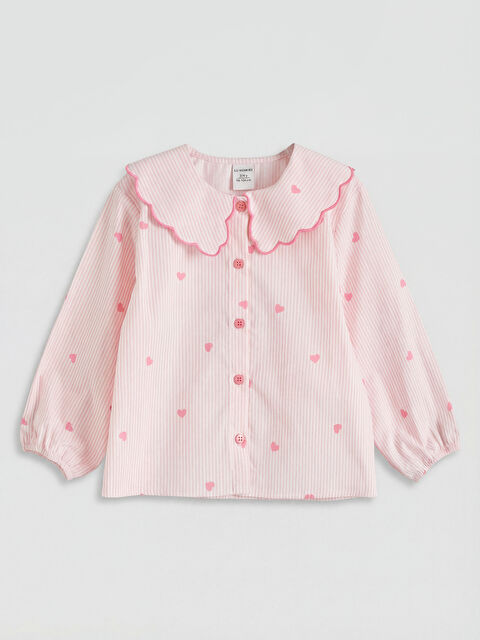 LCW Kids Bebe Yaka Kız Çocuk Gömlek - S6C839Z1-LHK