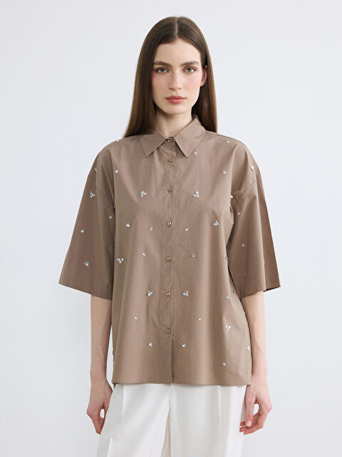 LCW Comfort Taş İşlemeli Kadın Gömlek - S6A841Z8-K6V