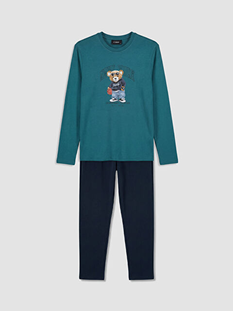LC WAIKIKI Regular Fit Teddy Baskılı Erkek Pijama Takımı