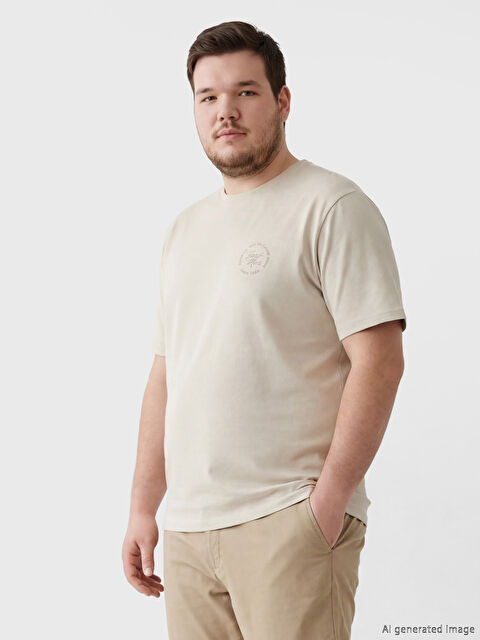 LCWAIKIKI Classic Bisiklet Yaka Baskılı Erkek Tişört - S6B842Z8-R2L