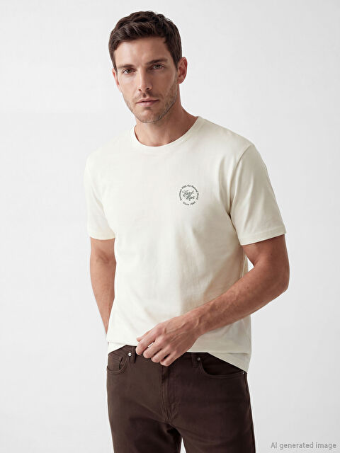 LCWAIKIKI Classic Standart Kalıp Baskılı Erkek Tişört