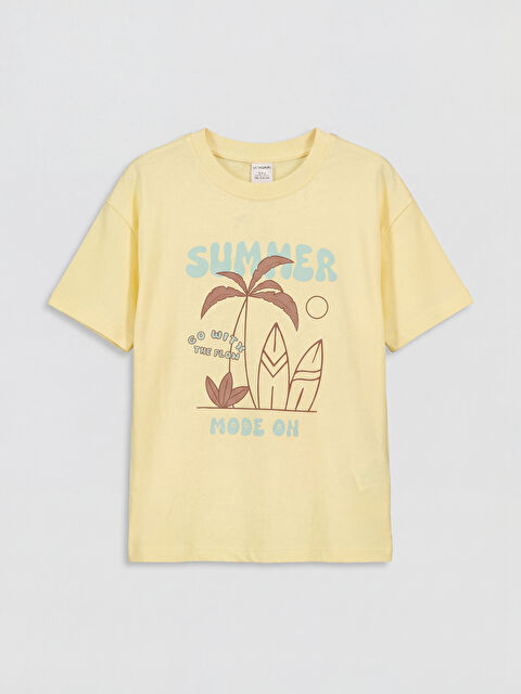 LCW Kids Bisiklet Yaka Baskılı Erkek Çocuk Tişört - S6B843Z1-FDS