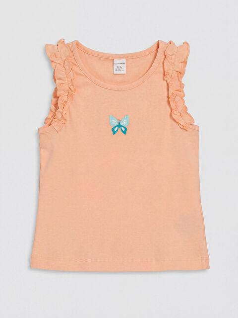 LCW Kids Bisiklet Yaka Fırfırlı Kız Çocuk Atlet