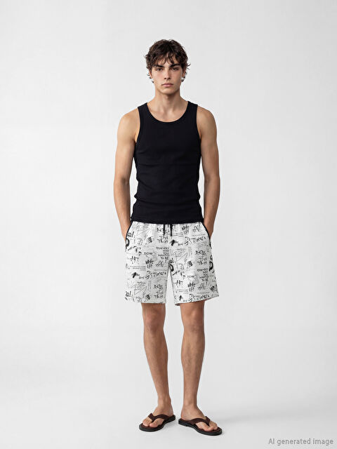 XSIDE Standart Kalıp Baskılı Erkek Şort - S6E854Z8-847