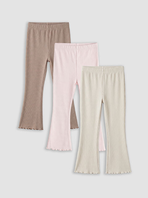 LCW baby Kız Bebek İspanyol Paça Eşofman Altı 3'lü - S6B856Z1-RCK