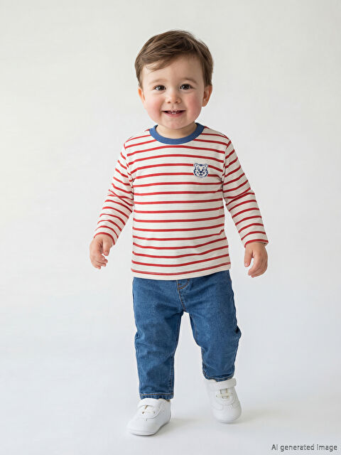 LCW baby Erkek Bebek Jean Pantolon ve Tişört