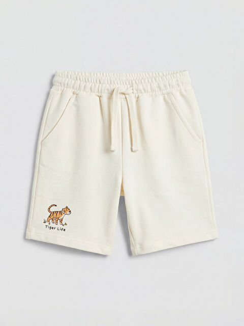 LCW Kids Beli Lastikli Baskılı Erkek Çocuk Şort - S6A858Z1-QVK