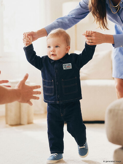 LCW baby Slogan Baskılı Erkek Bebek Takım