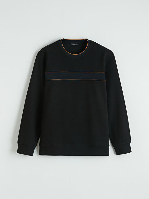 LCWAIKIKI Classic Bisiklet Yaka Şerit Detaylı Erkek Sweatshirt - S6D860Z8-CVL