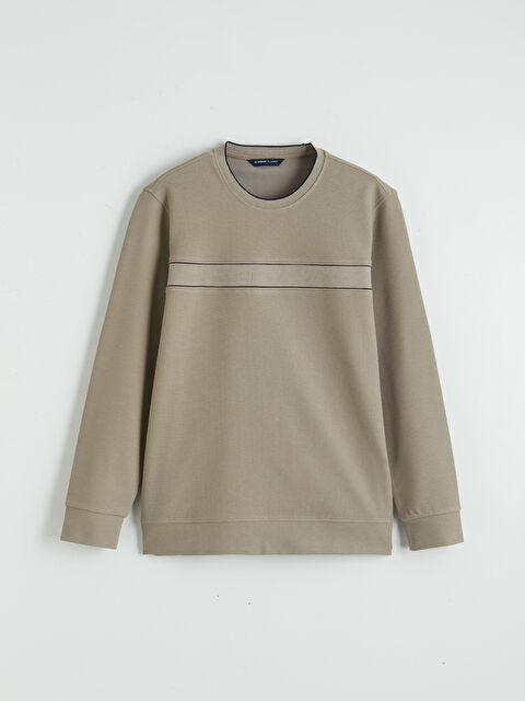 LCWAIKIKI Classic Bisiklet Yaka Baskılı Erkek Sweatshirt - S6D860Z8-ZMW