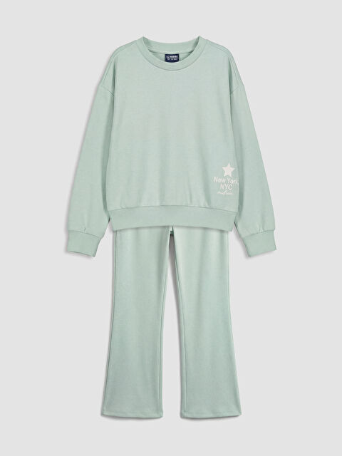 LCW Kids New York Baskılı Kız Çocuk Soft Touch Eşofman Takım - S6C865Z4-929