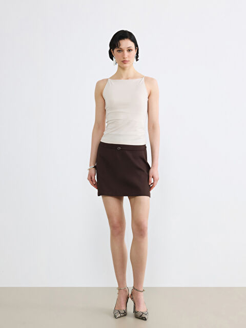 Soulife Beli Fermuarlı Mini Şort Etek